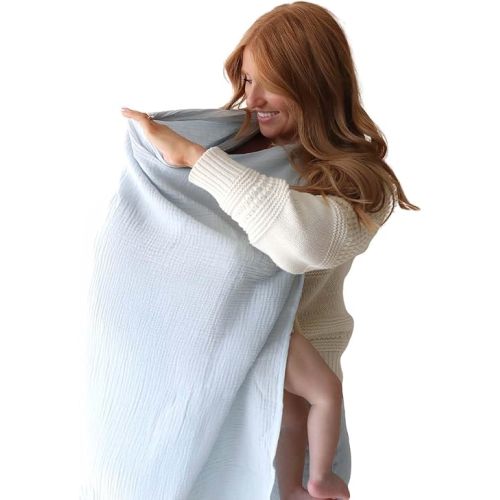 snuggle me Muslin Nursing Cover Up For Baby Breastfeeding - Bluebell