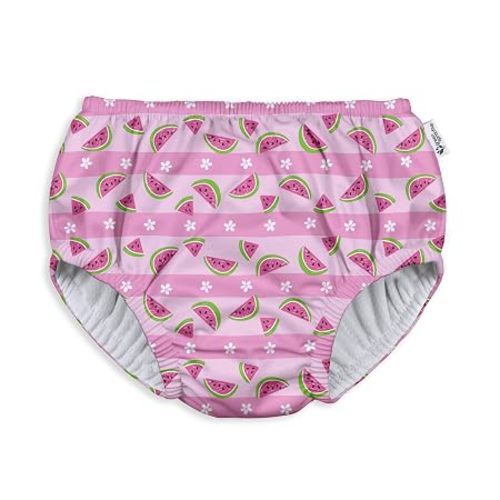 green sprouts Baby Girls Pull-up Reusable And Toddler Swim Diaper, Light Pink Watermelon Stripe, 0-6 Month US