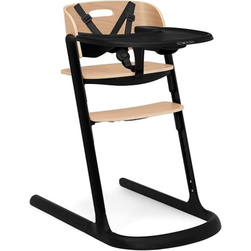 Delta Children Versa Adjustable 3-in-1 High Chair for Babies & Toddlers - 3 Growing Stages from Infant to Adult Seating - Greenguard Gold Certified, Black