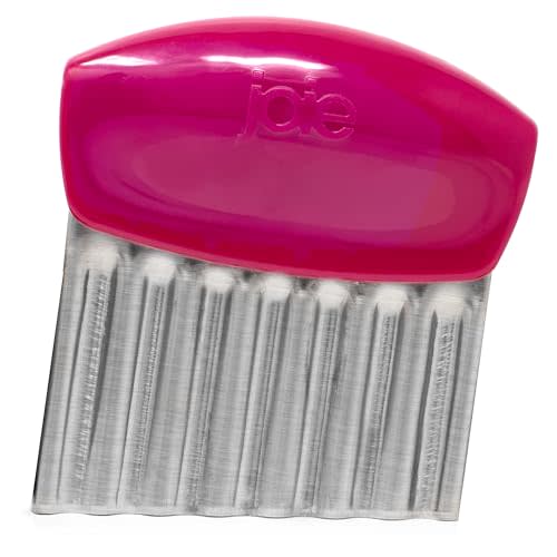 Joie Crinkle Cutter Knife, Wavy Slicer for Potatoes, Vegetables and Fruits, Great for Kids First Cutting Tool, Fun Kitchen Gadget, Stainless Steel, BPA-Free, Colors May Vary