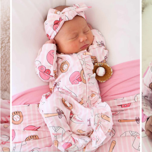 Ballpark Babes Ruffle Zipper Footie