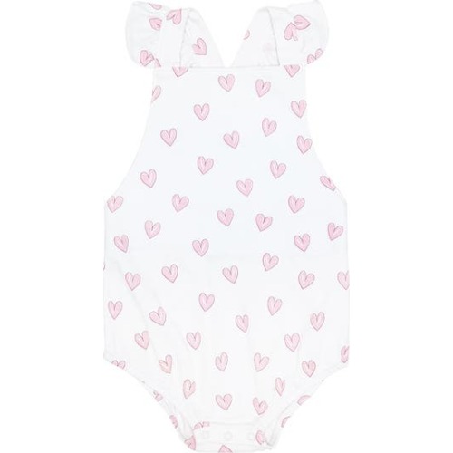 Pink Heart Print Ruffle Bubble - Baby, 9-12M