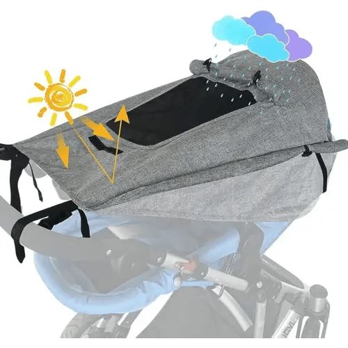 Stroller Sun Shade - UPF 50+ Universal Stroller UV Protection Cover for Baby with See Through, Waterproof Sun Cover for Stroller, Stroller Sunshade Extender, Joggers & Stroller Accessories for UV