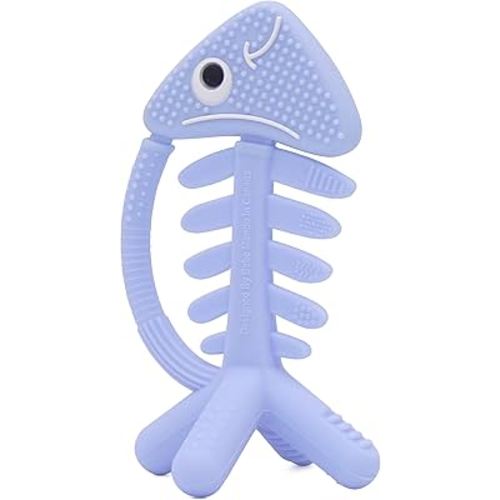 3 in 1 Infant Toys, Baby Teething Toys 3–6 6–12 Months, Teethers for Babies 0–3–6–12 Months for Teething Relief, Baby Gift, Baby Teether Toys,Silicone Sensory Toys,USA Patent Pending,Fish (Baby Blue)