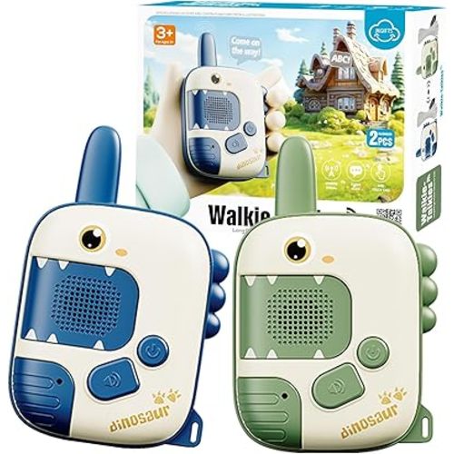 Dino Walkie Talkies for Kids,Dinosaur Toys for Kids 3-5-7,Toddler Kids Toys 2 Pack Birthday Gifts for 3 4 5 6 7 8 9 Year Old Boy Girls Toy for 3-12 Boys Outdoor Game,Easter Christmas Stocking Stuffers