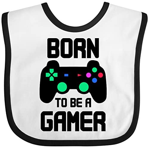 inktastic Born To Be a Gamer with Controller Baby Bib