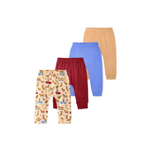 Garanimals Baby Boy Cotton Pull-On Joggers, Solids & Prints, 4-Pack, 0–24M