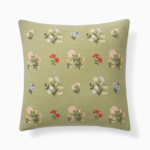 Emma Chamberlain Embroidered Floral Pillow Cover