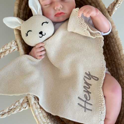 Personalized Baby Shower Gift | Bunny Lovey with Name