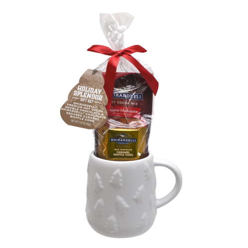 Ghirardelli Hot Cocoa and Chocolate Tree Mug Holiday Gift Set, 1.42oz