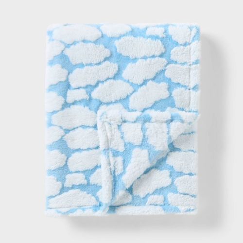 Cloud Plush Kids' Throw Blanket Blue - Pillowfort™