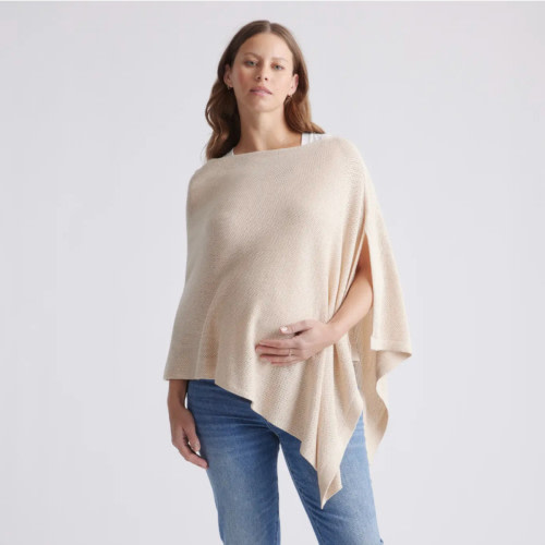 Lightweight Cotton Cashmere Nursing Shawl - Oatmeal