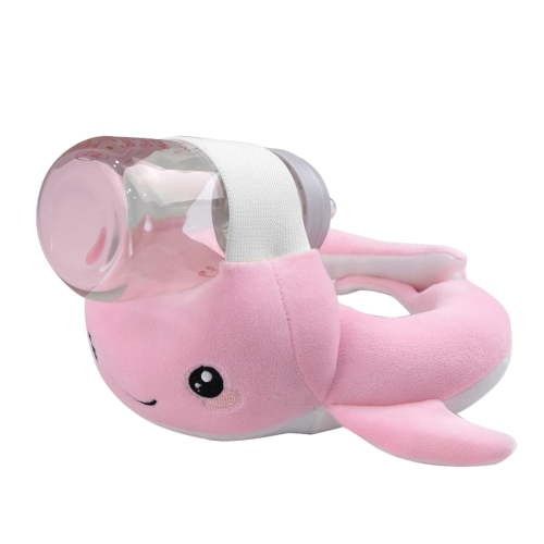 Bottle Holder for Baby Self Feeding Hands Free Cute Whale Soft Plush Bottle Support Rack Comfort Adjustable Washable