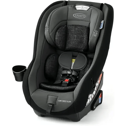 Graco Contender Slim Convertible Car Seat, West Point, Lightweight Travel Car Seat with Compact, Space-Saving Design, Rear-Facing 5–40 lbs, Forward-Facing 22–65 lbs, Easy to Transfer, FAA Approved