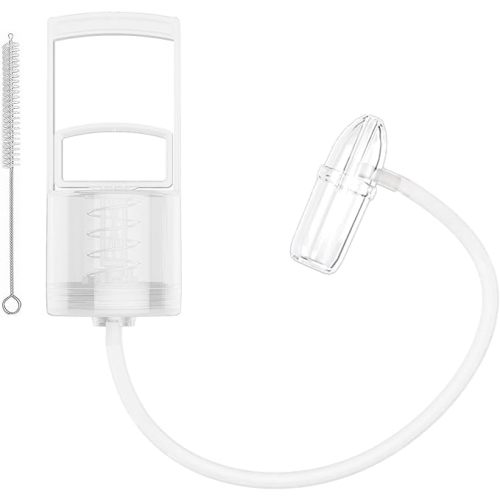 Nasal Aspirator for Baby, Baby Nose Sucker, Booger Sucker with Hand Pump and Non-Invasive Tip to Clear Clogged Passages and Boogers (Translucent White, Standard)