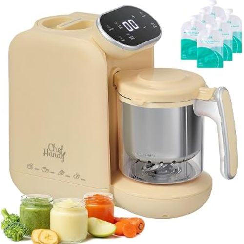 Baby Food Maker with Stainless Steel Basket, Food Processor, Steam & Blend