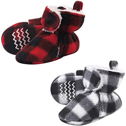 Hudson Baby Baby-Girl's Animal Fleece Booties 2-Pack Socks