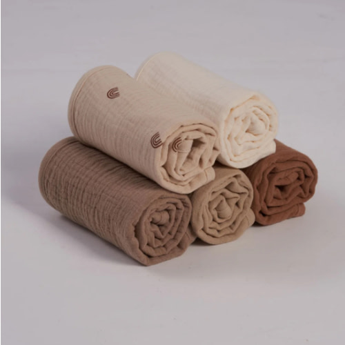 Organic Muslin Burp Cloths - Dusty Dunes 5 Pack