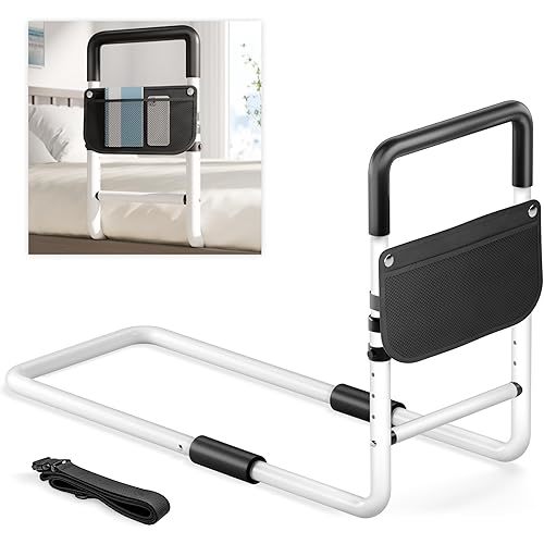 Adjustable Bed Rail for Elderly Adults: Bedside Support for Seniors, Fits King‑Queen‑Full‑Twin, Heavy-Duty Medical Device for Home and Hospital Use, 300 lb Capacity