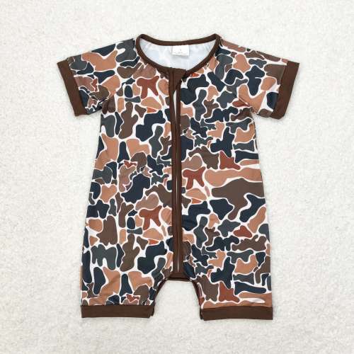 Brown Camo Shortie Romper