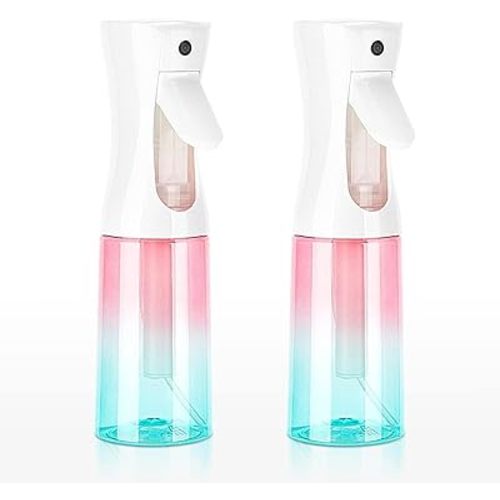 Spray Bottle for Hair (6.8OZ /200ML) Continuous Ultra Fine Mist Sprayer for Hair, Salons, Barber, Plants, Skin Care, Cleaning 2 Pack GRADIENT PINK BLUE