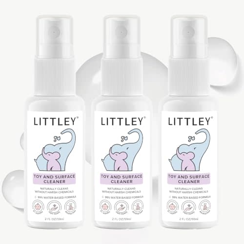 Littley Toy & Surface Cleaner | 3 Pack | Alcohol-Free HOCl Spray | 2 oz | Fragrance-free formula for baby toys, highchairs, strollers & car seats — gentle on infants with sensitive skin