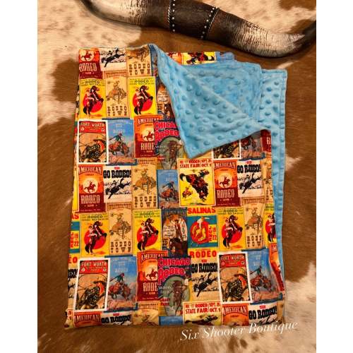 Rodeo poster baby Minky blanket