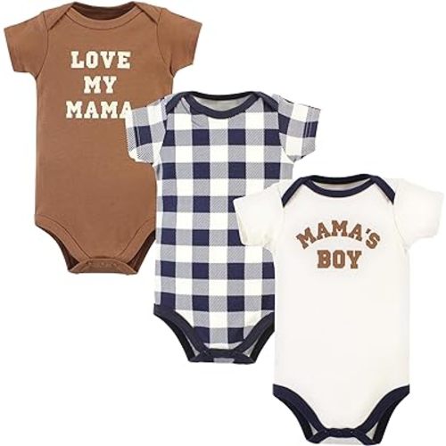 Hudson Baby Cotton Short Sleeve Bodysuits, 3 Pack Shirt