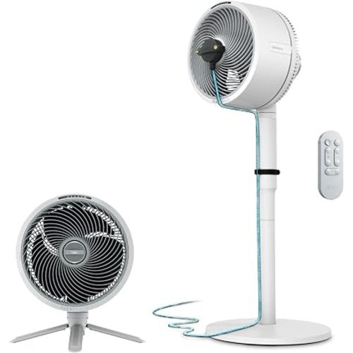 Shark FlexBreeze Fan, Indoor & Outdoor Oscillating Cooling Fan, Floor & Tabletop, Portable Cordless & Corded, Bedroom, Office & Patio Fan, InstaCool Misting Attachment & Remote, White, FA222WH​