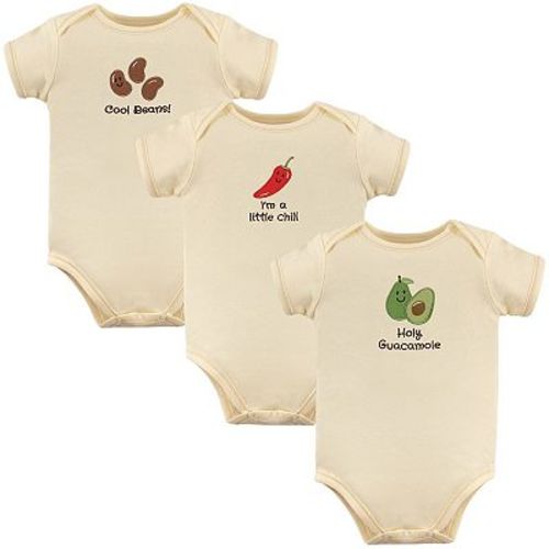 Touched by Nature Organic Cotton Bodysuits 3pk, Guacamole
