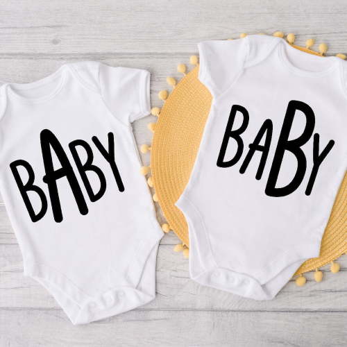 Bella Canvas Baby A Baby B, Twin Outfits, Twins, IVF baby, Twins Baby Gift, Twins Baby Shower, Funny, Funny Twin, Announcement