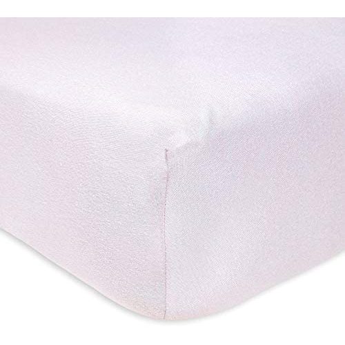 Burt's Bees Baby - Fitted Crib Sheet, Solid Color, 100% Organic Cotton Crib Sheet for Standard Crib and Toddler Mattresses (Soft Lavender)