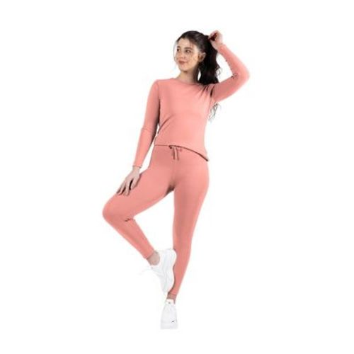 Kickoff Thermal Underwear for Women Long Johns for Women Thermal Top Bottom Fleece Lined Base Layer Set Pajamas Cold Weather (Dusty Pink - Medium)