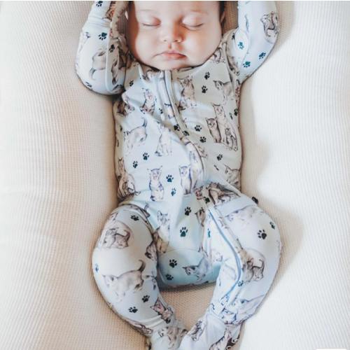 Grey Zippered Footie