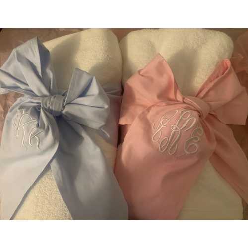 Monogramed/Personalized newborn/infant sash bow - use with swaddle/wrap- photo prop