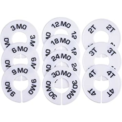10 Pack Clothing Rack Size Dividers Round Hangers Dividers