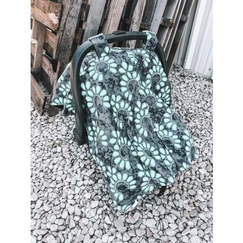Car Seat Cover - Turquoise Squash