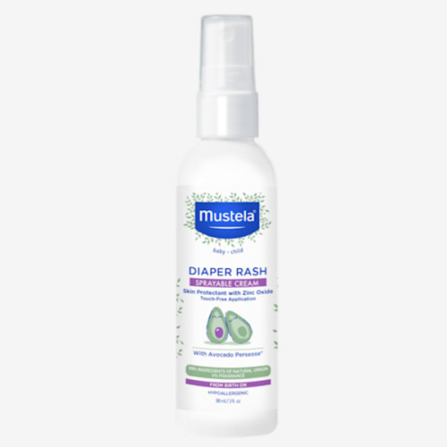 Mustela Baby Diaper Rash Cream Spray – Touch-Free protectant with Zinc Oxide & Natural Avocado - Treats, Soothes and Prevents Diaper Rash- Fragrance-Free - 3 fl. oz