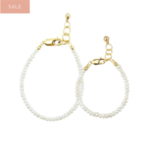 Mini Freshwater Pearl Mom + Mini Bracelet Set (2MM Beads)