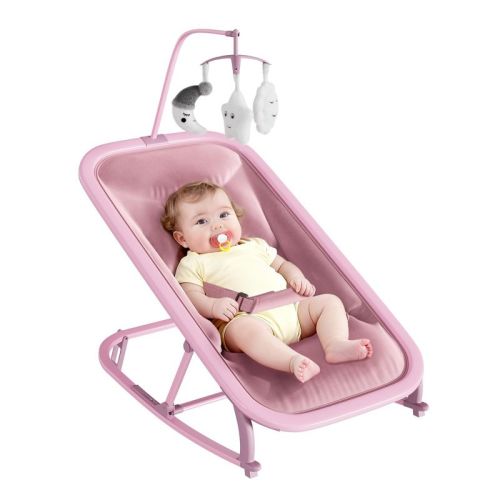 2-in-1 Baby Bouncer & Rocker, 3-Position Recline, Portable Foldable for Newborns 0-12 Months
