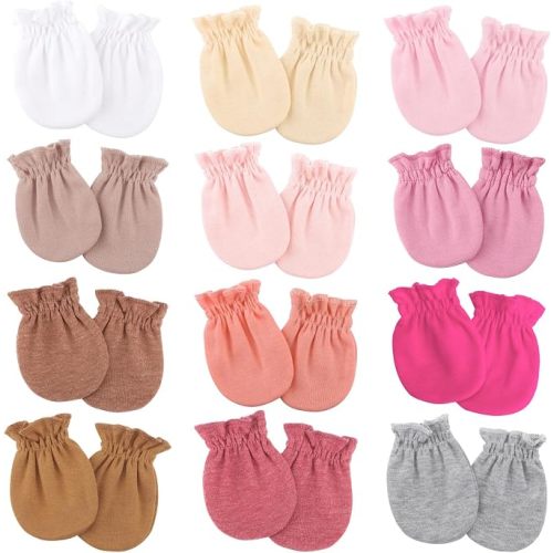 Newborn Baby Mittens No Scratch Cotton Elastic Wrist Gloves Infant Toddler Mittens for Baby Boy Girl 0-6 Months