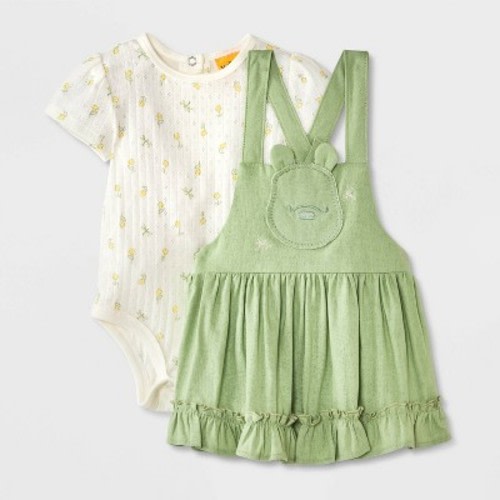 Baby Girls' Disney Winnie the Pooh Collection Dress - Green 3-6M