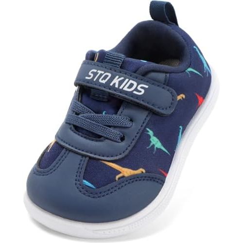 STQ Toddler Girls Boys Wide Toe Barefoot Shoes Kids Walking Tennis Comfort Sneakers Lightweight Breathable Gym Shoe