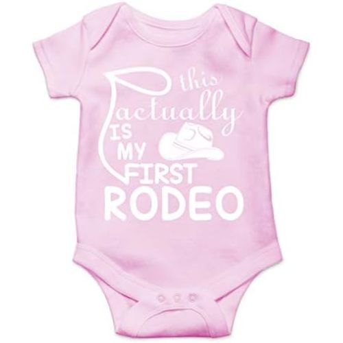 AW Fashions This Is Actually My First Rodeo Baby Bodysuit Adorable Newborn Girl Boy Clothes Newborn Romper