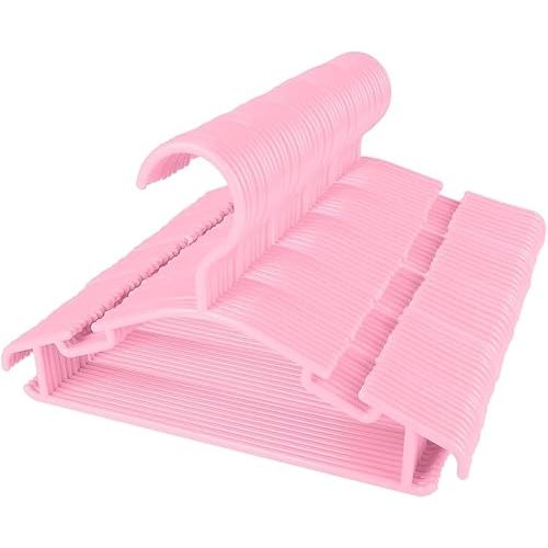 GoodtoU Baby Hangers, 100Pack Kids Hangers Plastic Baby Clothes Hanger for Closet - 10.2 Inch for Infant Child Children Nursery Hanger Pink