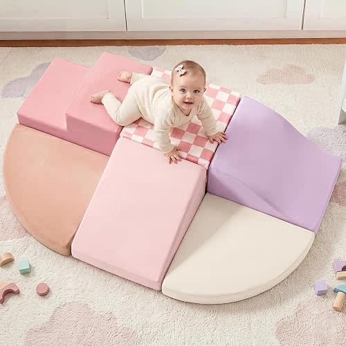 Tiny Land Soft Foam Climbing Blocks for Toddlers, 6-Piece Foam Blocks