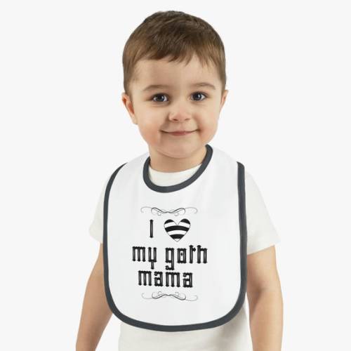 I Love My Goth Mama Baby Jersey Bib Goth Mama Goth Baby - Etsy