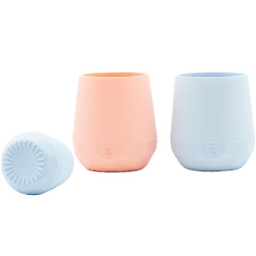 WeeSprout Silicone Baby Training Cups - Set of 2 Soft Silicone Cups - 2 oz Open Cup for Baby 6+ Months - Non-Slip Grip, Weighted Base