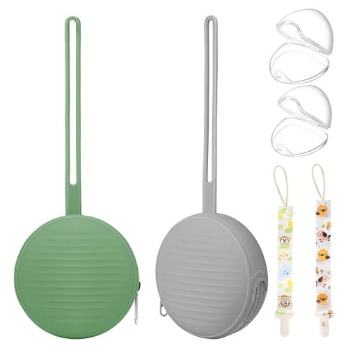 Sopkdey Pacifier Case, Holder for Traveling Baby Essentials Set - BPA Free