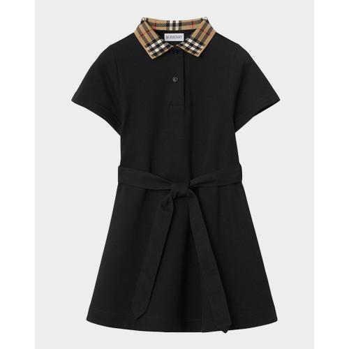 Girl's Astrid Check Polo Shirtdress